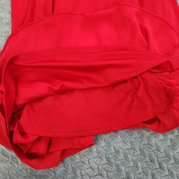 Express Sleeveless Cherry Red V-Back Skater Dress Size 6 - Picture 9 of 11